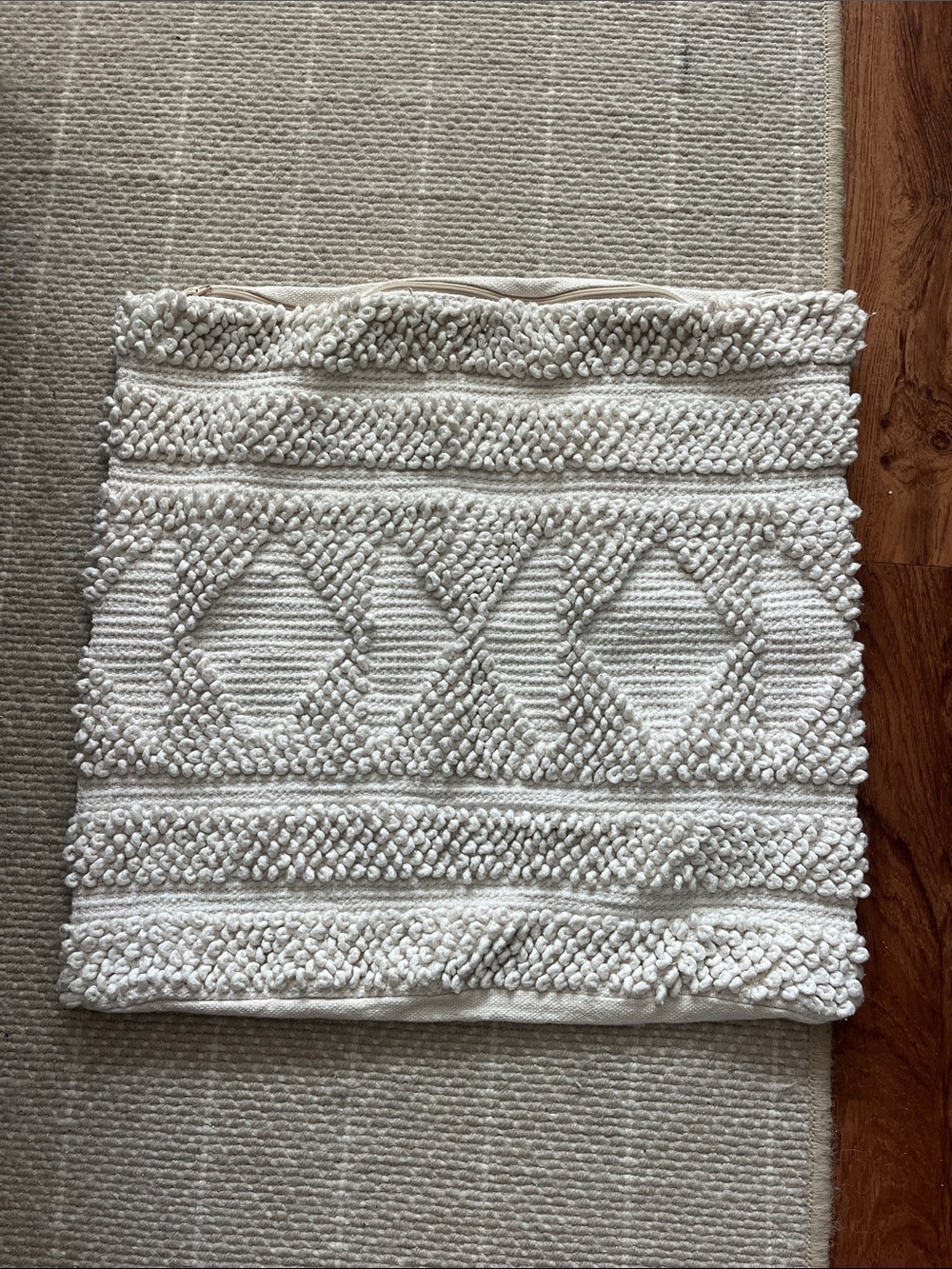 H&M Cream Textured Geometric Accent Pillow Cover